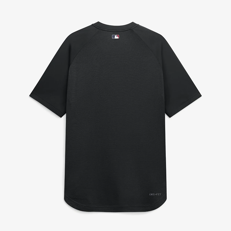 Haut raglan Dri-FIT Nike Authentic collection noir pour homme, Arizona Diamondbacks, idéal l'entraînement au bâton avant un match.