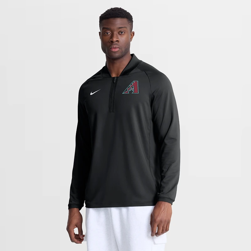 Pull-over Nike Authentic Collection Dri-FIT Raglan demi-zip pour homme, noir, Arizona Diamondbacks.
