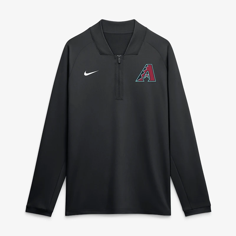 Pull-over Nike Authentic Collection Dri-FIT Raglan demi-zip pour homme, noir, Arizona Diamondbacks.