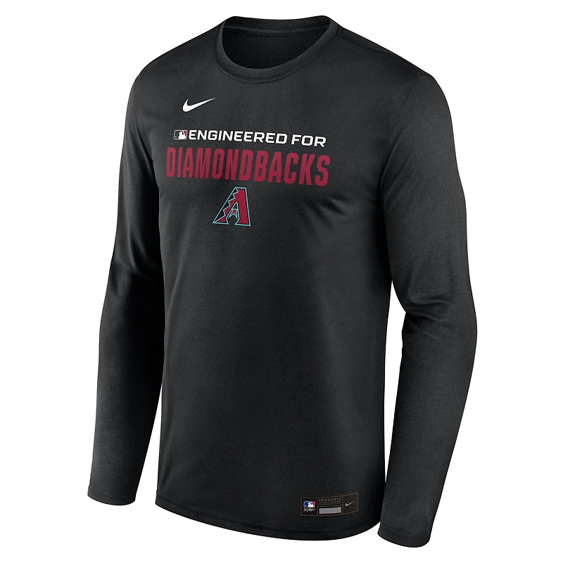Men's Nike Black Arizona Diamondbacks Authentic Collection Legend Dri-FIT Long Sleeve T-Shirt