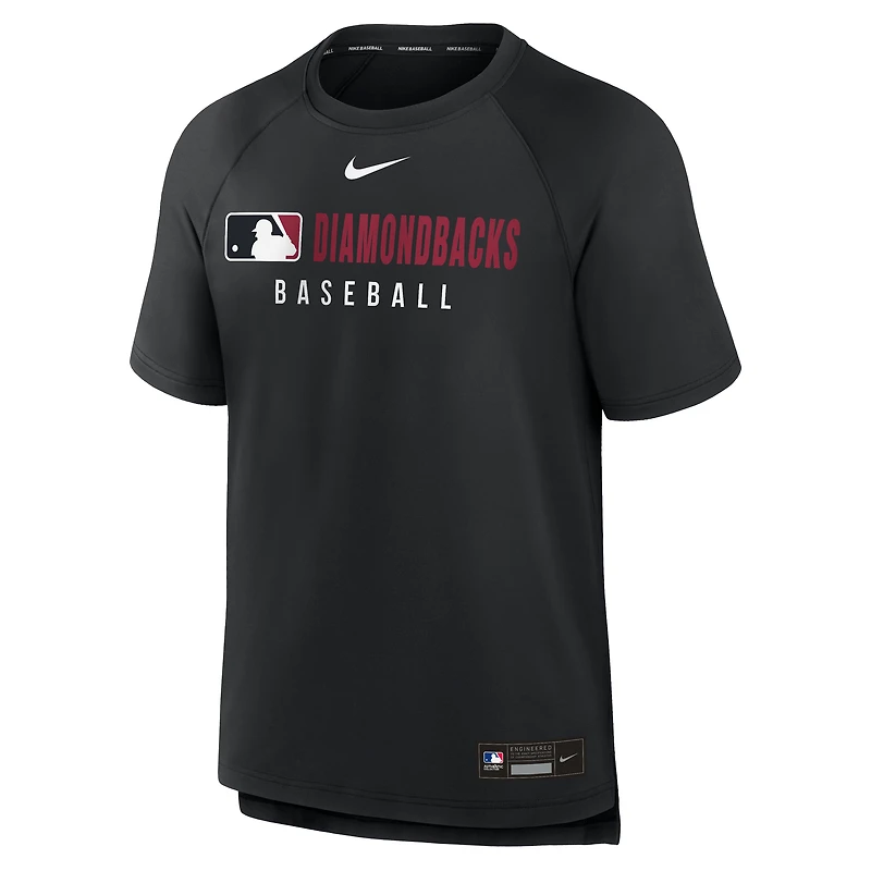 Men's Nike Black Arizona Diamondbacks Authentic Collection Pregame Raglan Dri-FIT T-Shirt