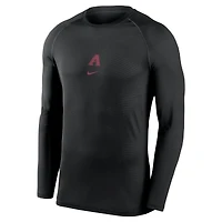 Men's Nike Black Arizona Diamondbacks Authentic Collection Raglan Long Sleeve T-Shirt