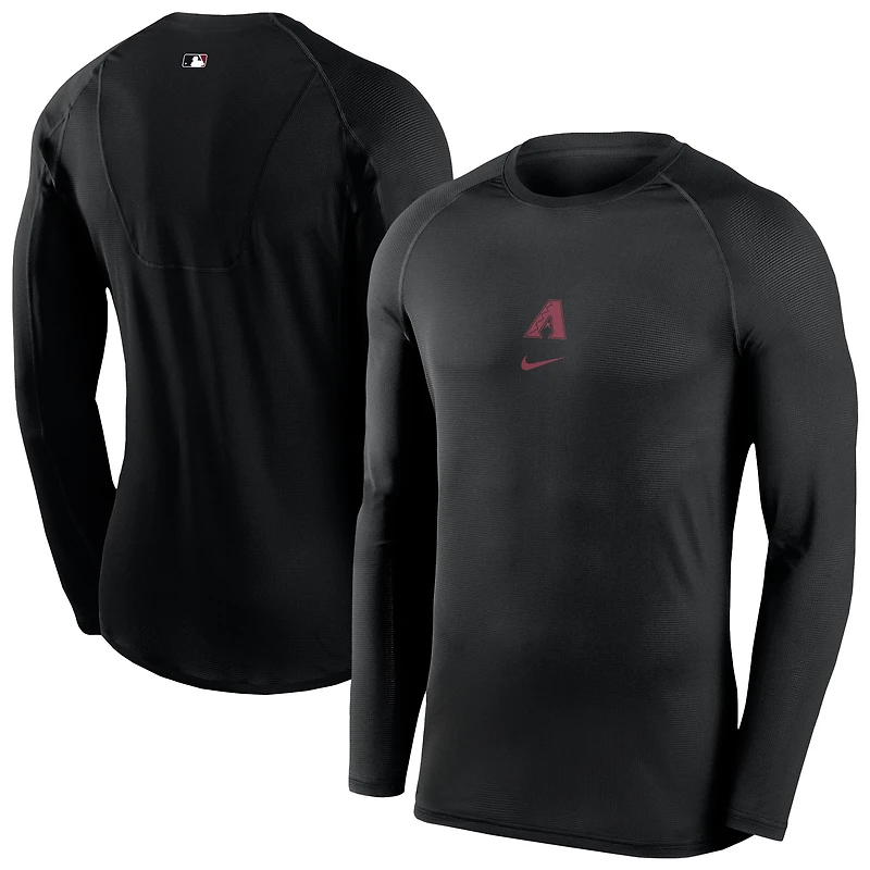 Men's Nike Black Arizona Diamondbacks Authentic Collection Raglan Long Sleeve T-Shirt