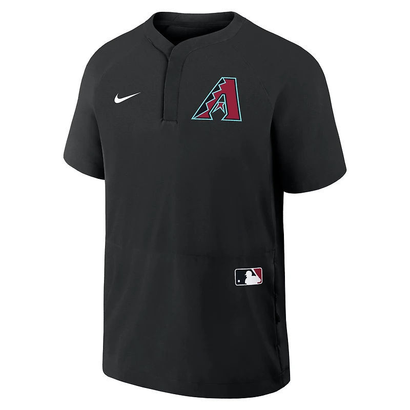 Men's Nike Black Arizona Diamondbacks Authentic Collection Raglan Short Sleeve Windshirt