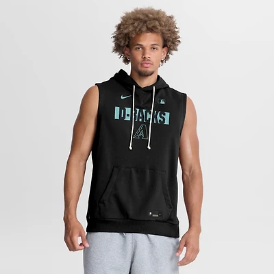 Sweat à capuche sans manches Nike Arizona Diamondbacks Authentic Collection Standard Issue Dri-FIT noir pour homme