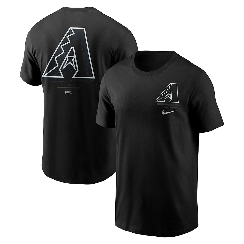 T-shirt Nike noir pour homme, motif chargement de la barre, Arizona Diamondbacks