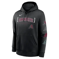 Sweat à capuche Nike Club Stack pour homme, noir, Arizona Diamondbacks