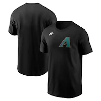 Men's Nike Black Arizona Diamondbacks Cooperstown Wordmark T-Shirt