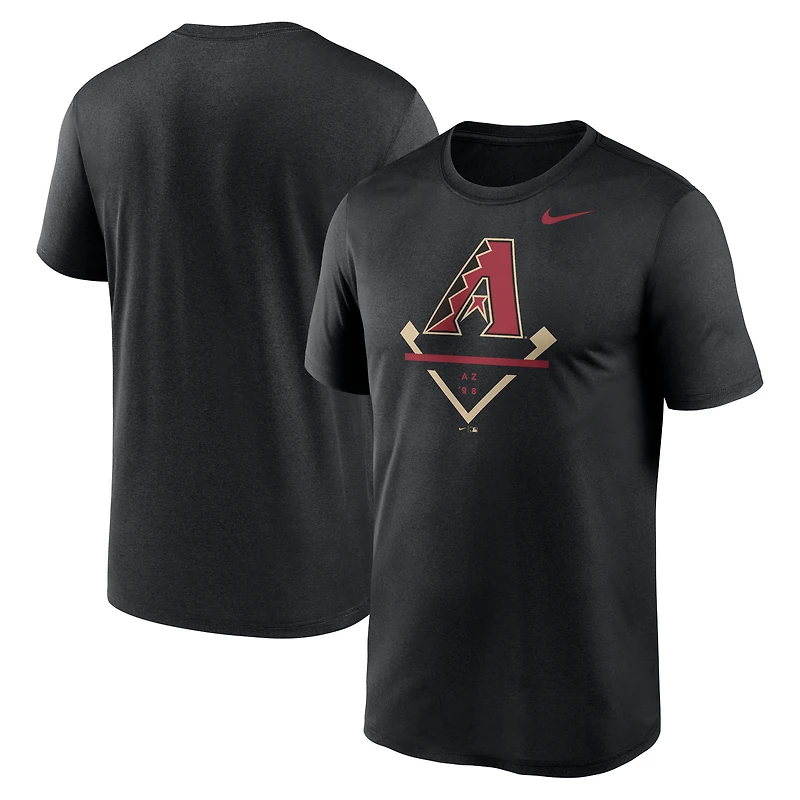 T-shirt Nike Icon Legend Dri-FIT noir pour homme, Arizona Diamondbacks