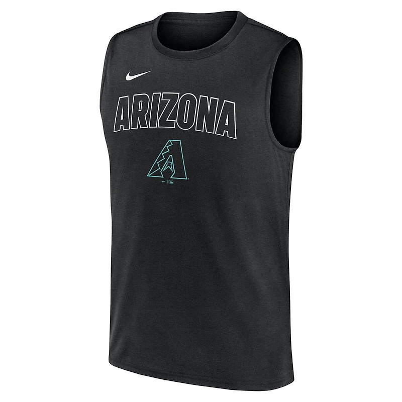 Débardeur Nike Dri-FIT Muscle noir des Diamondbacks de l'Arizona pour homme