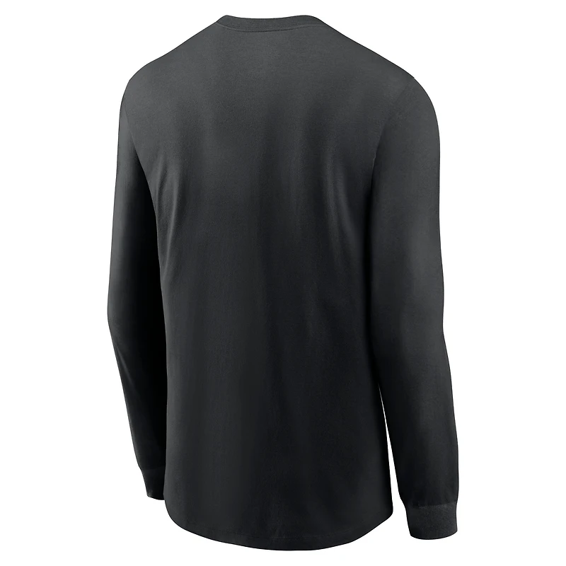 Men's Nike Black Arizona Diamondbacks Local Logo Swoosh Lockup Long Sleeve T-Shirt
