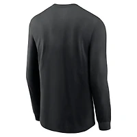 Men's Nike Black Arizona Diamondbacks Local Logo Swoosh Lockup Long Sleeve T-Shirt