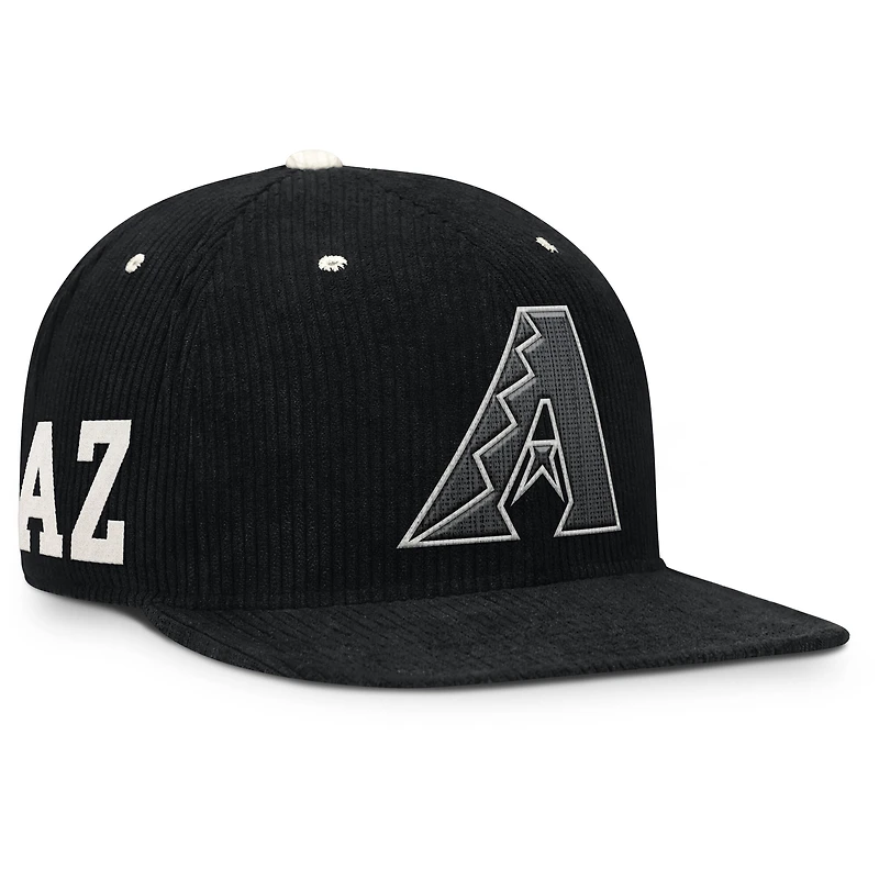 Casquette structurée à fermeture snapback Nike Arizona Diamondbacks Pro en velours côtelé noir pour homme