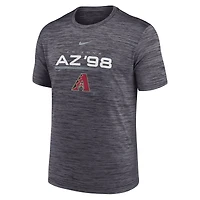 T-shirt de performance Nike Velocity Wordmark pour homme, noir, Arizona Diamondbacks