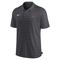 Polo de performance à rayures Victory la collection authentique Nike Charcoal Arizona Diamondbacks pour hommes