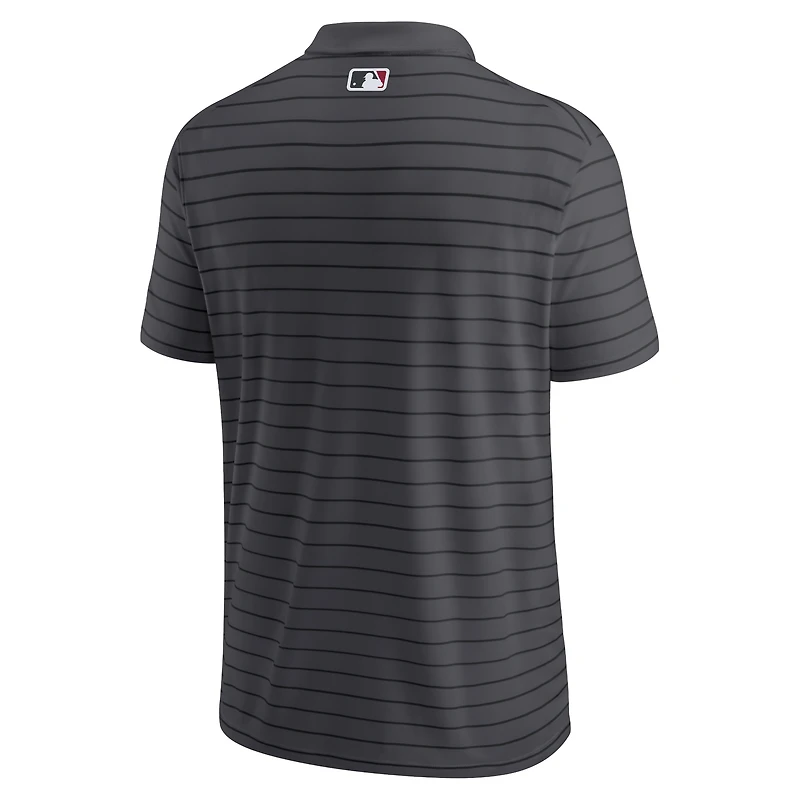 Polo de performance à rayures Victory la collection authentique Nike Charcoal Arizona Diamondbacks pour hommes