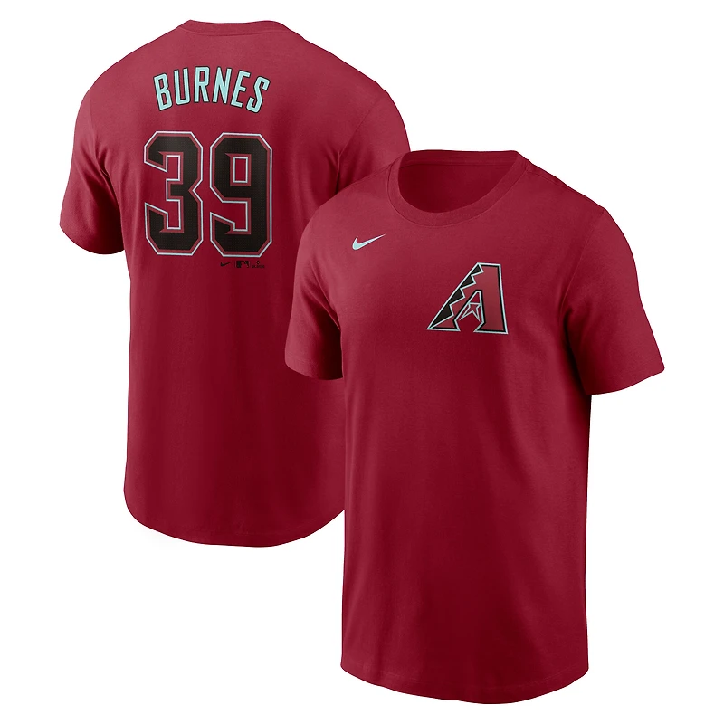 T-shirt Nike Corbin Burnes rouge pour homme avec nom et numéro Fuse des Diamondbacks de l'Arizona