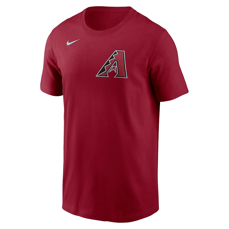 T-shirt Nike Corbin Burnes rouge pour homme avec nom et numéro Fuse des Diamondbacks de l'Arizona