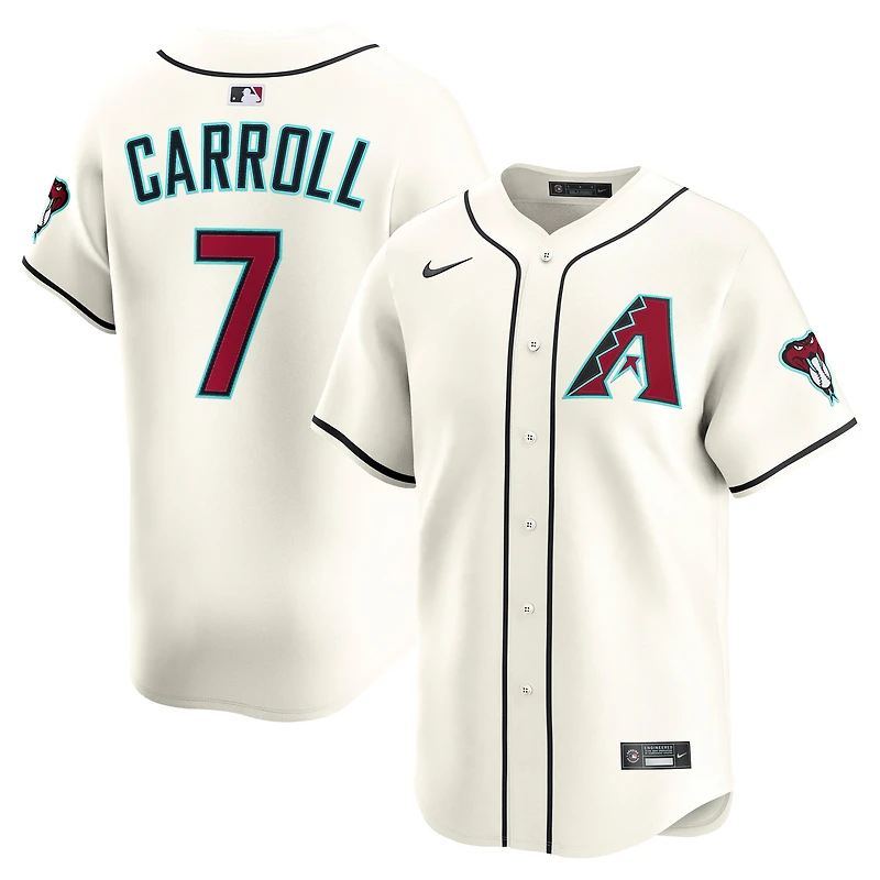 Maillot de joueur Nike Corbin Carroll Cream Arizona Diamondbacks Home Limited pour homme