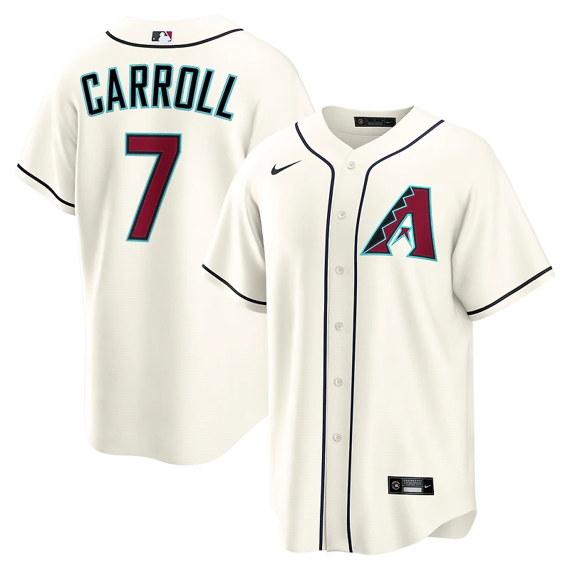 Maillot Nike Corbin Carroll crème pour homme, réplique domicile des Diamondbacks de l'Arizona