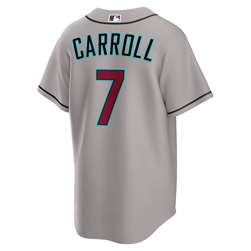 Men's Nike Corbin Carroll Gray Arizona Diamondbacks Road Replica Jersey