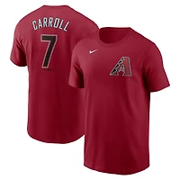 Men's Nike Corbin Carroll Red Arizona Diamondbacks Fuse Name & Number T-Shirt