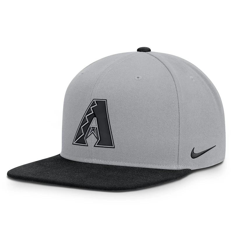Men's Nike Gray/Black Arizona Diamondbacks Primetime Pro Dri-FIT Snapback Hat