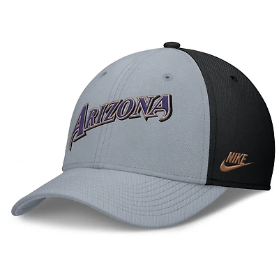 Men's Nike Gray/Black Arizona Diamondbacks Rise Swoosh Performance Flex Hat