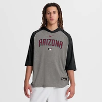 Men's Nike Gray Arizona Diamondbacks Authentic Collection Flux Dri-FIT Raglan 3/4-Sleeve Hooded T-Shirt