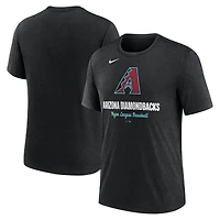 T-shirt Nike noir chiné pour homme avec logo des Diamondbacks de l'Arizona