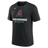 T-shirt Nike noir chiné pour homme avec logo des Diamondbacks de l'Arizona
