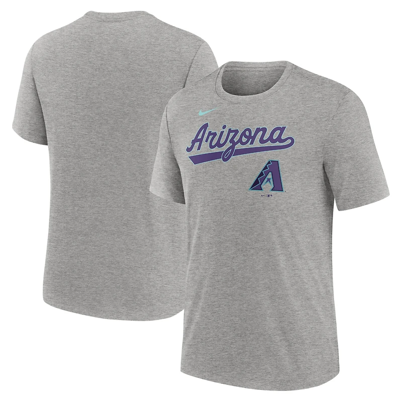 Men's Nike Heather Charcoal Arizona Diamondbacks City Connect Script Tri-Blend T-Shirt