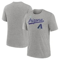Men's Nike Heather Charcoal Arizona Diamondbacks City Connect Script Tri-Blend T-Shirt