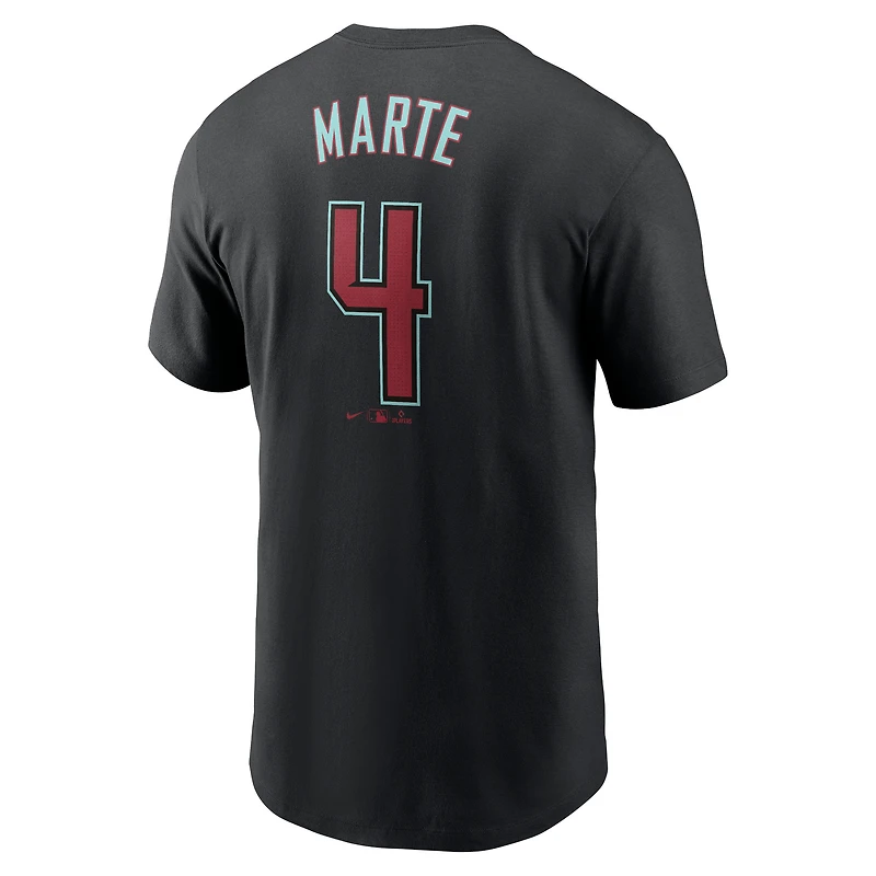 Men's Nike Ketel Marte Black Arizona Diamondbacks Fuse Name & Number T-Shirt