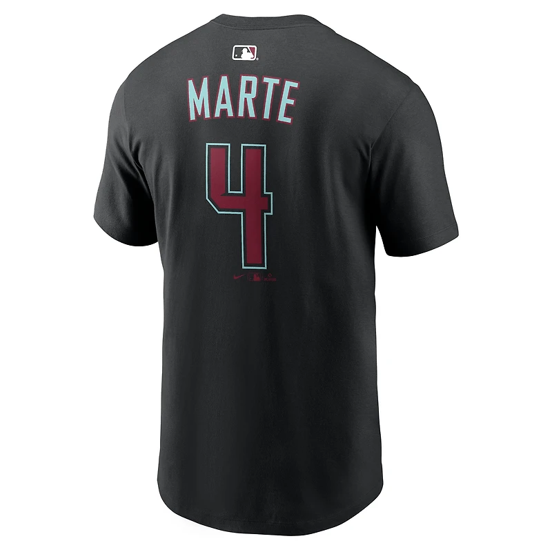 T-shirt Nike Ketel Marte noir pour homme, Arizona Diamondbacks, nom et numéro