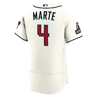 Maillot authentique Nike Ketel Marte crème pour homme, domicile des Arizona Diamondbacks, avec patch de sponsor.