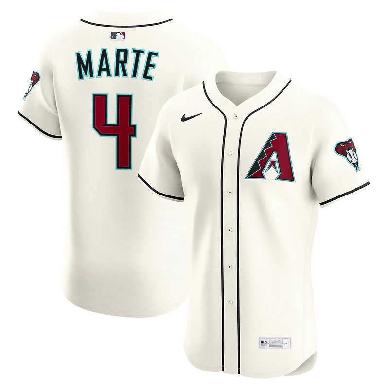 Maillot Nike Ketel Marte crème pour homme des Diamondbacks de l'Arizona à domicile Elite