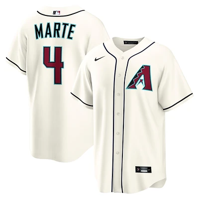 Maillot Nike Ketel Marte crème pour homme, réplique domicile des Diamondbacks de l'Arizona