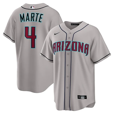Maillot Nike Ketel Marte gris pour homme, réplique à domicile des Diamondbacks de l'Arizona