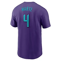 T-shirt Nike Ketel Marte violet pour homme, Arizona Diamondbacks 2025 City Connect Fuse, avec nom et numéro