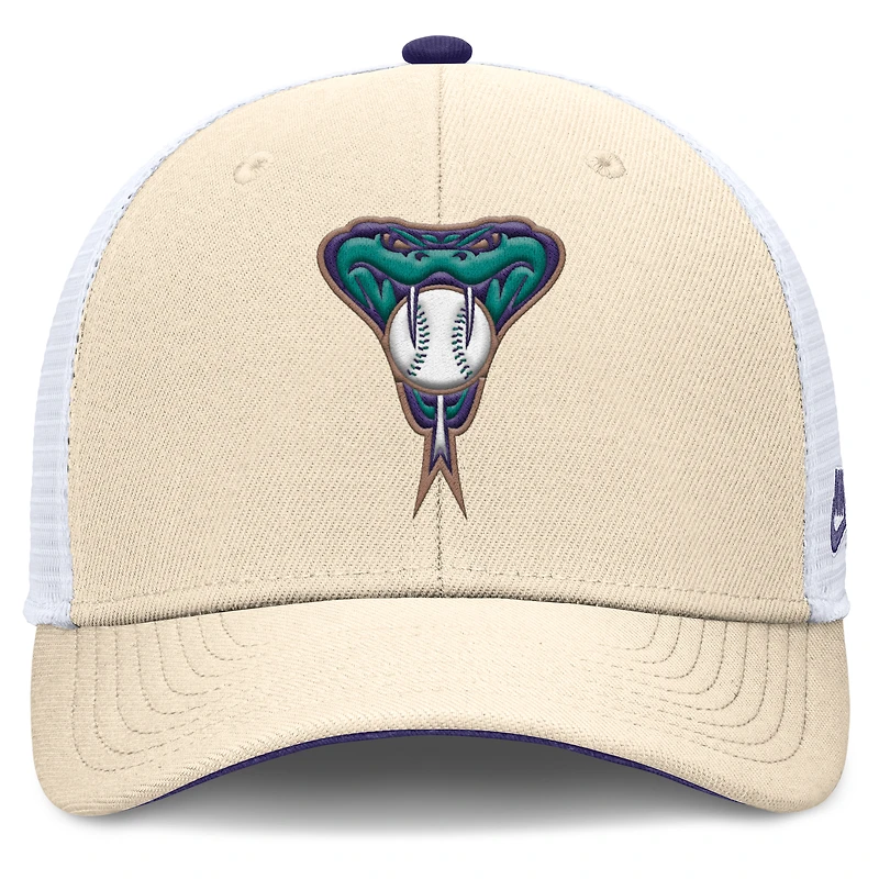 Men's Nike  Natural Arizona Diamondbacks Cooperstown Collection Dri-FIT Rise Trucker Adjustable Hat
