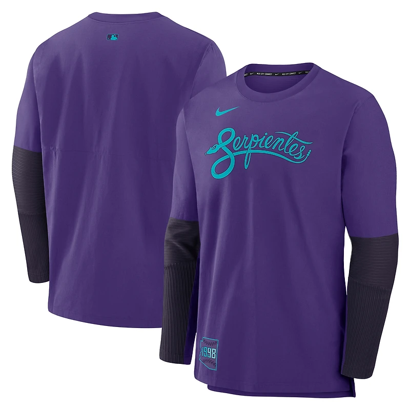 Pull léger Nike violet Arizona Diamondbacks 2025 City Connect Authentic Collection Player Dri-FIT pour homme