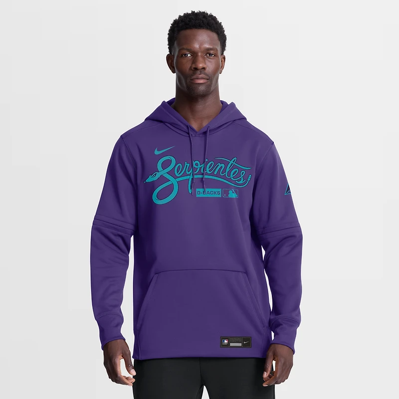 Sweat à capuche Nike Authentic Collection City Connect Therma-FIT violet pour homme, Arizona Diamondbacks.