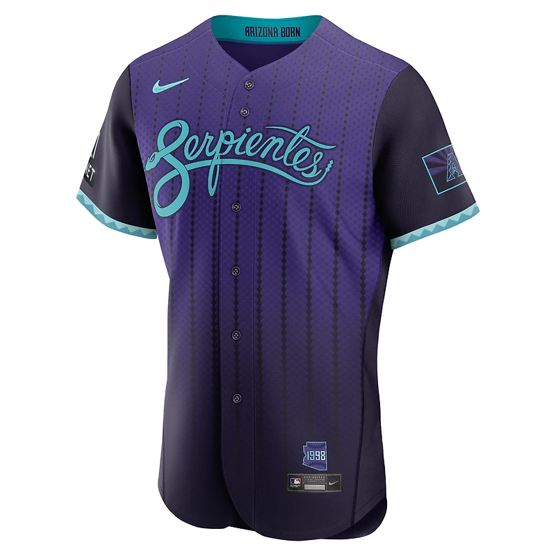 Men's Nike Purple Arizona Diamondbacks City Connect Authentic Sponsor Patch Jersey