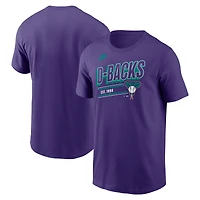 T-shirt rétro Nike violet pour homme de la collection Cooperstown des Diamondbacks l'Arizona