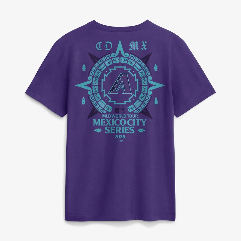 Men's Nike  Purple Arizona Diamondbacks MLB World Tour: Mexico City Series Graphic T-Shirt
