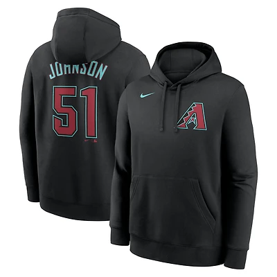 Sweat à capuche Nike Randy Johnson noir pour homme, avec nom et numéro de joueur des Diamondbacks l'Arizona