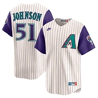 Maillot Nike Randy Johnson crème pour homme Arizona Diamondbacks Throwback Cooperstown Collection Limited