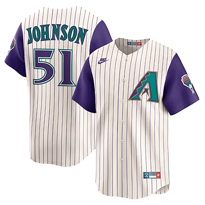 Maillot Nike Randy Johnson crème pour homme Arizona Diamondbacks Throwback Cooperstown Collection Limited