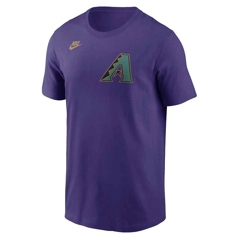 T-shirt Nike Randy Johnson violet Arizona Diamondbacks Cooperstown Collection pour homme, nom et numéro